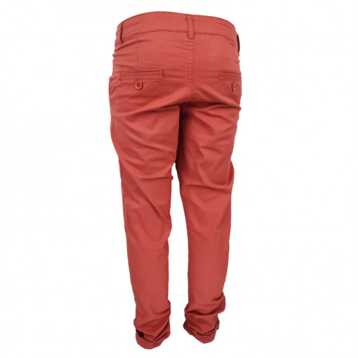 Kόκκινο παντελόνι μακρύ με κουμπί και φερμουάρ "Funky Collection" πίσω μέρος