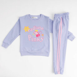 Σετ μακρυμάνικη μπλούζα με κουκούλα και φόρμα παντελόνι "Pinky"