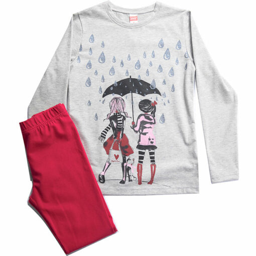 Σετ μακρυμάνικη μπλούζα με κολάν "It's Raining"