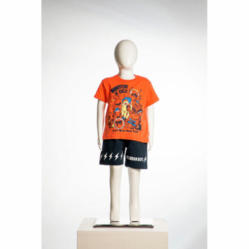 Σετ κοντομάνικη μπλούζα με βερμούδα “Monsters of Rock”
