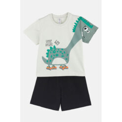 Πιτζάμα με κοντομάνικη μπλούζα και σορτσάκι "Dino"