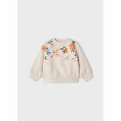 Μπλούζα φούτερ μακρυμάνικη με κεντήματα "Λουλούδια"