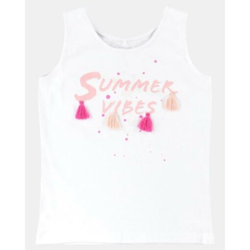 Μπλούζα αμάνικη με σχέδιο κρόσσια "Summer Vibes"