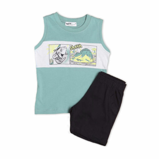 Σετ αμάνικη μπλούζα με βερμούδα “Shark”