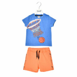 Σετ κοντομάνικη μπλούζα με φόρμα βερμούδα “Basketball”
