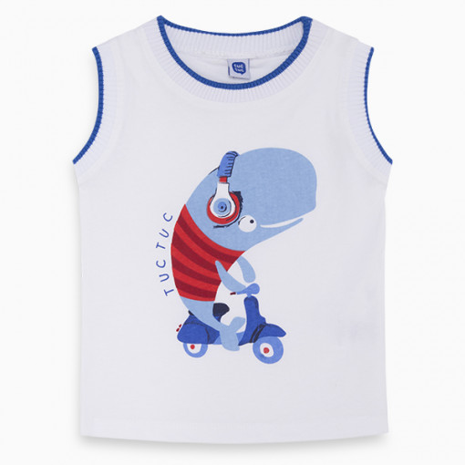 Αμάνικη μπλούζα "Liitle whale on bike"