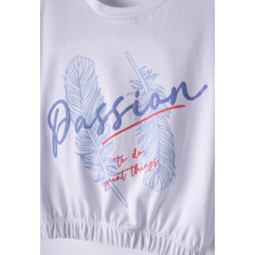Σετ κοντομάνικη μπλούζα με σορτς και κορδέλα "Passion"