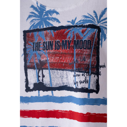 Σετ κοντομάνικη μπλούζα με βερμούδα "The Sun Is My Mood"