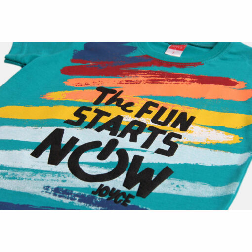 Σετ κοντομάνικη μπλούζα με βερμούδα μακό "Fun Starts Now"