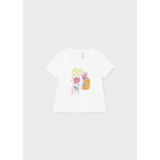 Σετ κοντομάνικη μπλούζα με ζακέτα και κολάν "Floral"