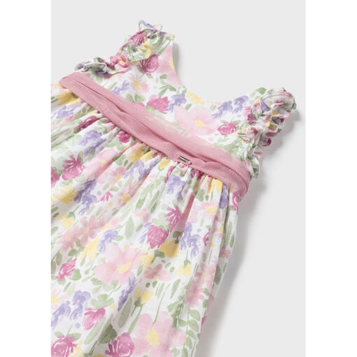 Φόρεμα αμάνικο με ζώνη στη μέση "Λουλούδια"