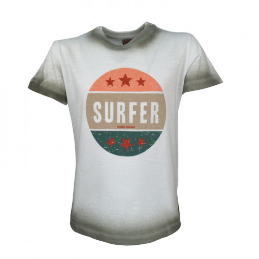 Άσπρη μπλούζα κοντομάνικη "Surfer"