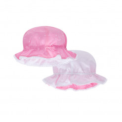 Καπέλο διπλής όψης ροζ πουά