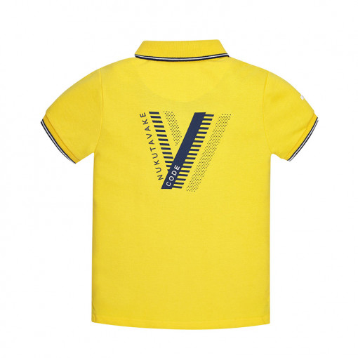 Μπλούζα κοντομάνικη κίτρινη "V" πίσω μέρος