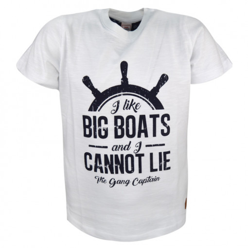 Μπλούζα κοντομάνικη λευκή "Big Boats Cannot Lie"