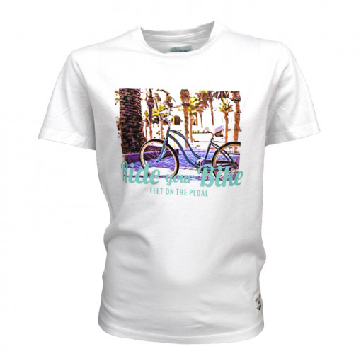 Μπλούζα κοντομάνικη λευκή "Ride Your Bike"