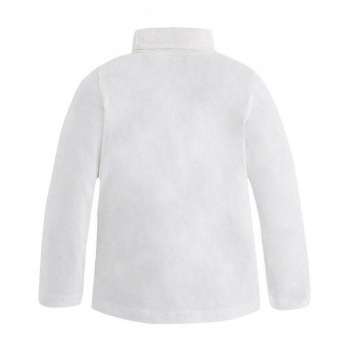 Μπλούζα λευκή μακρυμάνικη με ζιβάγκο "Of The Blog" πίσω μέρος