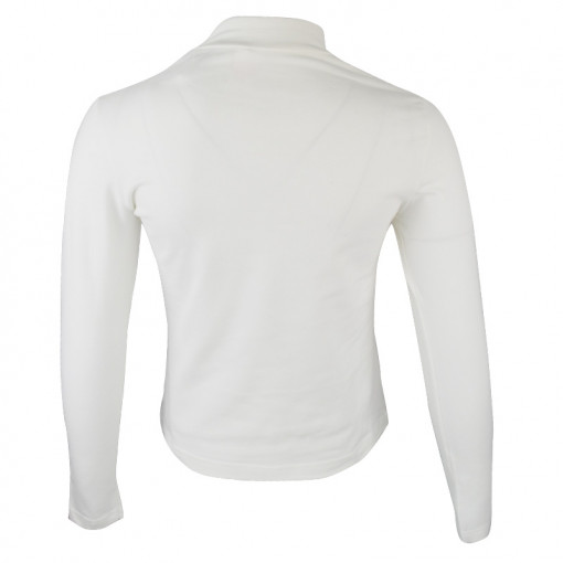 Μπλούζα μακρυμάνικη απλή λευκή με κλειστό γιακά πίσω μέρος