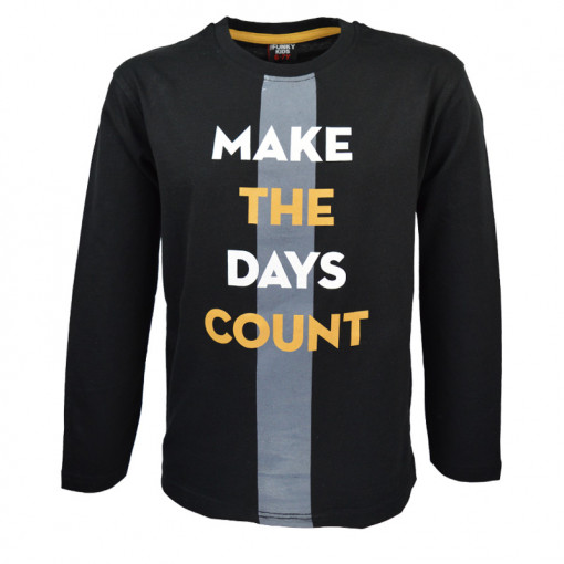 Μπλούζα μαύρη μακρυμάνικη "Make the Days Count"
