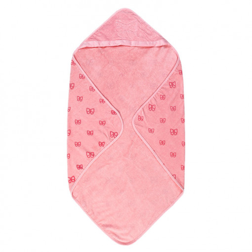 Μπουρνουζοπετσέτα μπάνιου ροζ με σχεδιάκια