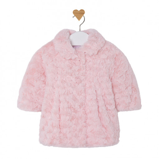 Παλτό ροζ γούνινο με κουμπιά