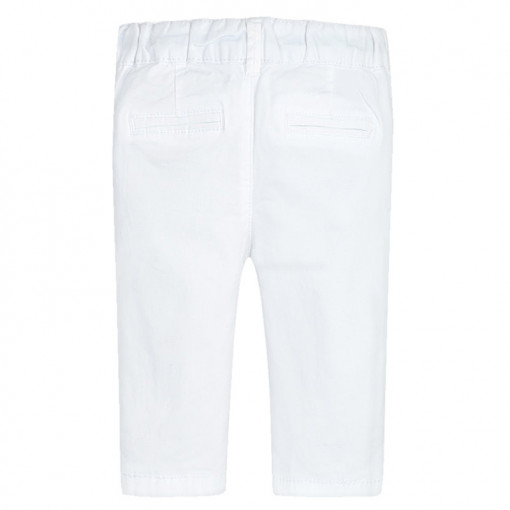 Παντελόνι λευκό μακρύ καπαρτινέ με λάστιχο στην μέση πίσω μέρος
