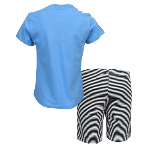Πιτζάμα με κοντομάνικη μπλούζα γαλάζια και σορτσάκι μπλε "Sale Away" πίσω μέρος