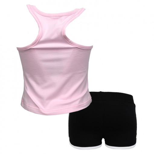 Σετ αμάνικη μπλούζα ροζ με σορτσάκι μαύρο "Παγωτό Ξυλάκι" πίσω μέρος