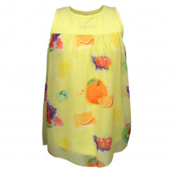 Φόρεμα αμάνικο κίτρινο "Φρούτα"
